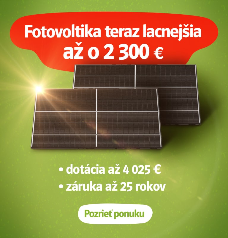 Fotovoltika teraz lacnejšia až o 2 300 €